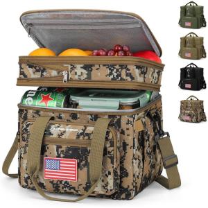 imageMaelstrom Lunch Bag Women23L Insulated Lunch Box For Men WomenExpandable Double Deck Cooler Bag With Side Tissue PocketLavenderH Camouflage with DIY HookandLoop