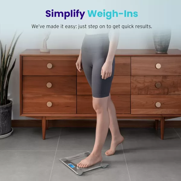 Etekcity Bathroom Scale for Body Weight Digital Weighing Machine for People Accurate ampamp Large LCD Backlight Display 6mm Tempered Glass 400 lbsSilver
