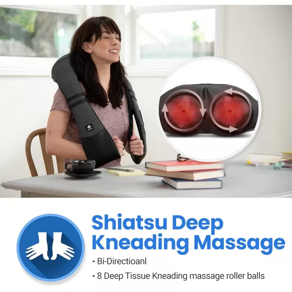 Etekcity Cordless Neck Massager for Pain Relief Deep Tissue Shiatsu Low Back Massager with Heat Wireless Electric Shoulder Massager Best Gifts for MenWomenMom ampamp Dad Kneading Leg Massage Pillow