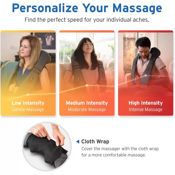 Etekcity Cordless Neck Massager for Pain Relief Deep Tissue Shiatsu Low Back Massager with Heat Wireless Electric Shoulder Massager Best Gifts for MenWomenMom ampamp Dad Kneading Leg Massage Pillow
