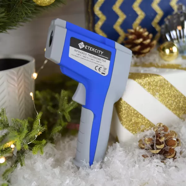 Etekcity Digital Thermometers Noncontact58F 1022F 50C  550C ith Adjustable Emissivity ampamp Max Measure for Meat Refrigerator Pool Oven Blue