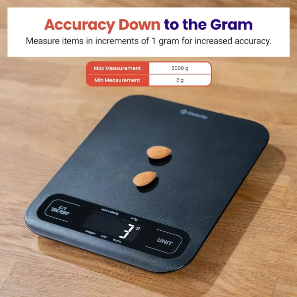 Etekcity Food Nutrition Kitchen Scale Digital Grams and Ounces for Weight Loss Baking Cooking Keto and Meal Prep Large 304 Stainless SteelLarge SizeBlack