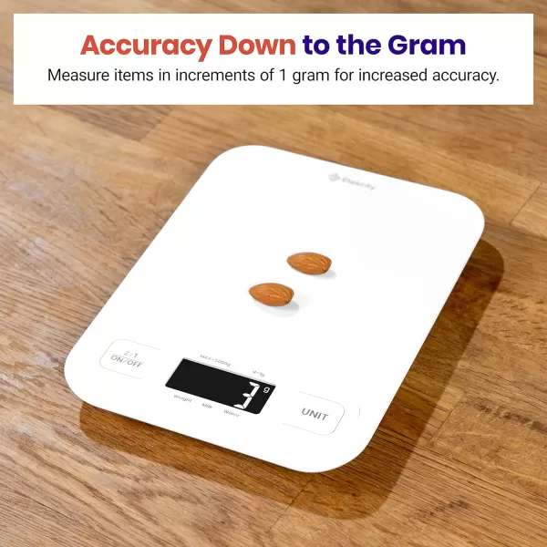 Etekcity Food Nutrition Kitchen Scale Digital Grams and Ounces for Weight Loss Baking Cooking Keto and Meal Prep Large 304 Stainless SteelLarge SizeWhite