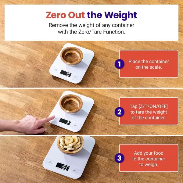 Etekcity Food Nutrition Kitchen Scale Digital Grams and Ounces for Weight Loss Baking Cooking Keto and Meal Prep Large 304 Stainless SteelLarge SizeWhite
