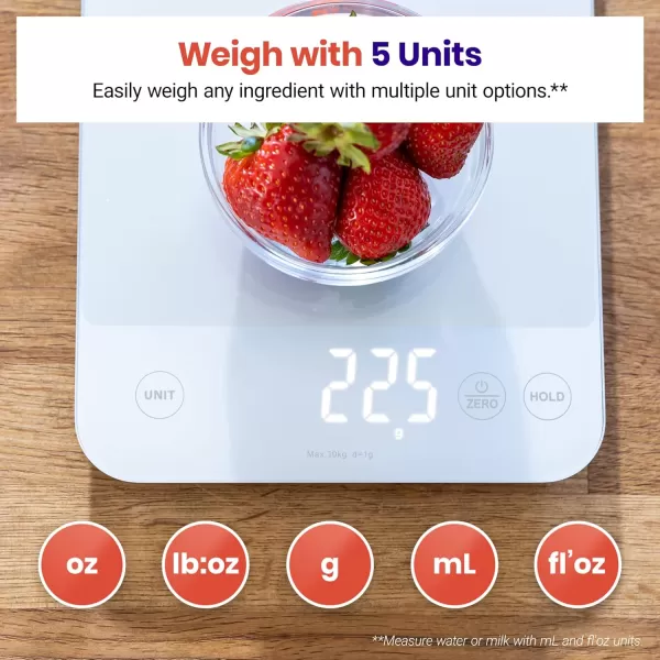 Etekcity Food Nutrition Kitchen Scale Digital Grams and Ounces for Weight Loss Baking Cooking Keto and Meal Prep Large 304 Stainless SteelLarge22lb