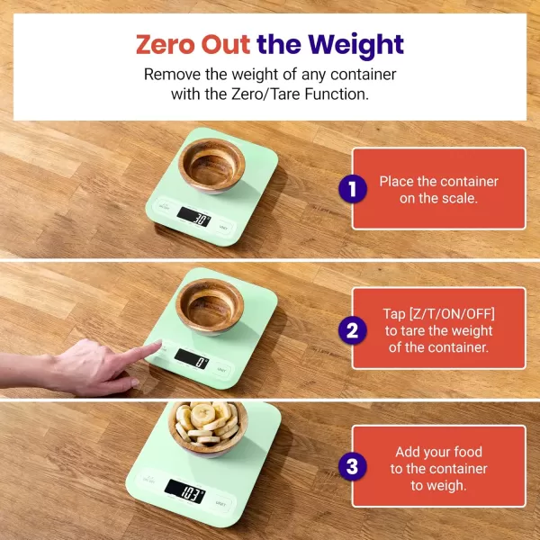 Etekcity Food Nutrition Kitchen Scale Digital Grams and Ounces for Weight Loss Baking Cooking Keto and Meal Prep Large 304 Stainless SteelLargeGreen