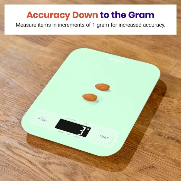 Etekcity Food Nutrition Kitchen Scale Digital Grams and Ounces for Weight Loss Baking Cooking Keto and Meal Prep Large 304 Stainless SteelLargeGreen