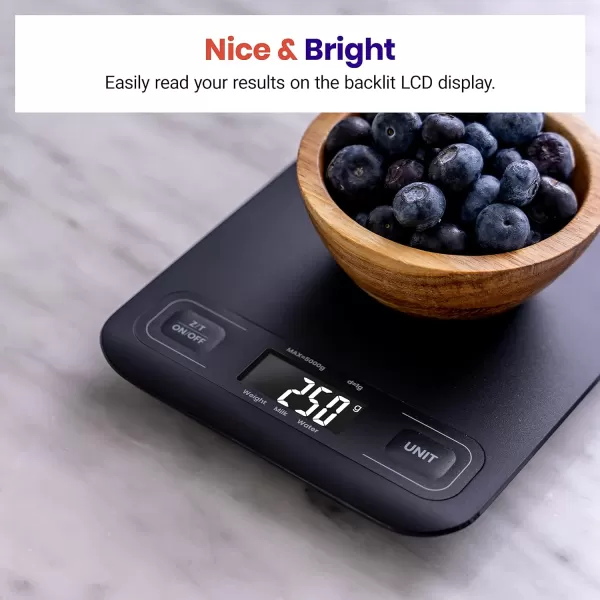 Etekcity Food Nutrition Kitchen Scale Digital Grams and Ounces for Weight Loss Baking Cooking Keto and Meal Prep Large 304 Stainless SteelMedium SizeBlack