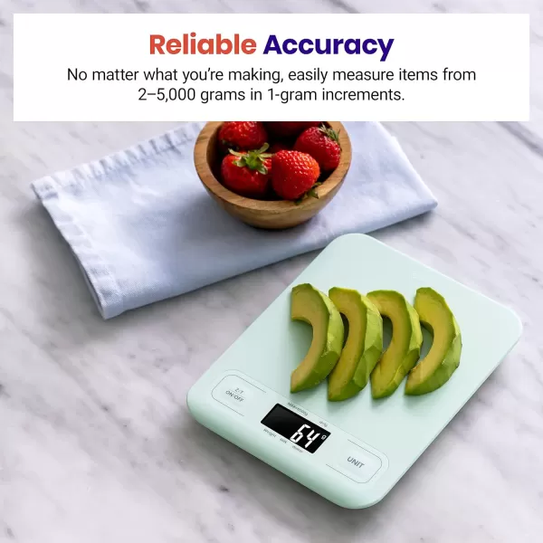 Etekcity Food Nutrition Kitchen Scale Digital Grams and Ounces for Weight Loss Baking Cooking Keto and Meal Prep Large 304 Stainless SteelMediumGreen