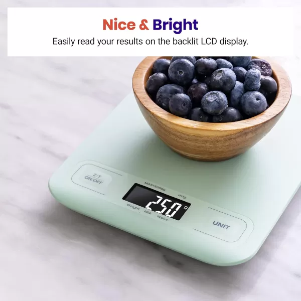 Etekcity Food Nutrition Kitchen Scale Digital Grams and Ounces for Weight Loss Baking Cooking Keto and Meal Prep Large 304 Stainless SteelMediumGreen