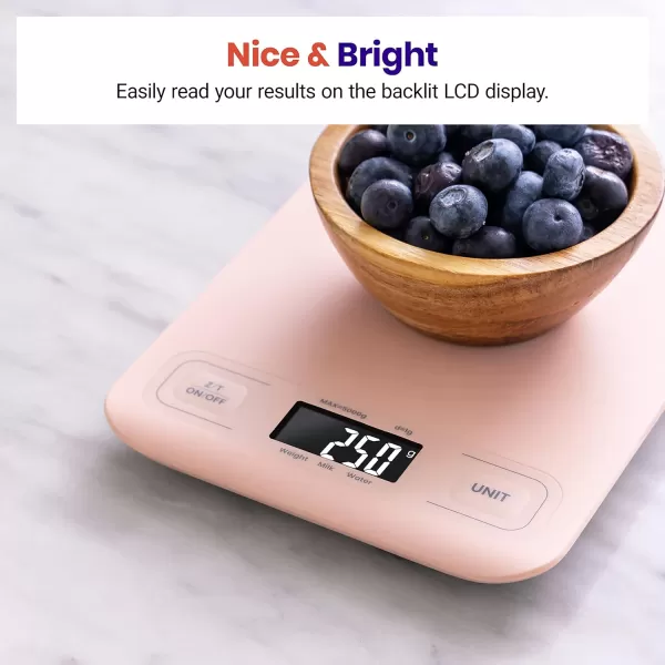 Etekcity Food Nutrition Kitchen Scale Digital Grams and Ounces for Weight Loss Baking Cooking Keto and Meal Prep Large 304 Stainless SteelMediumPink
