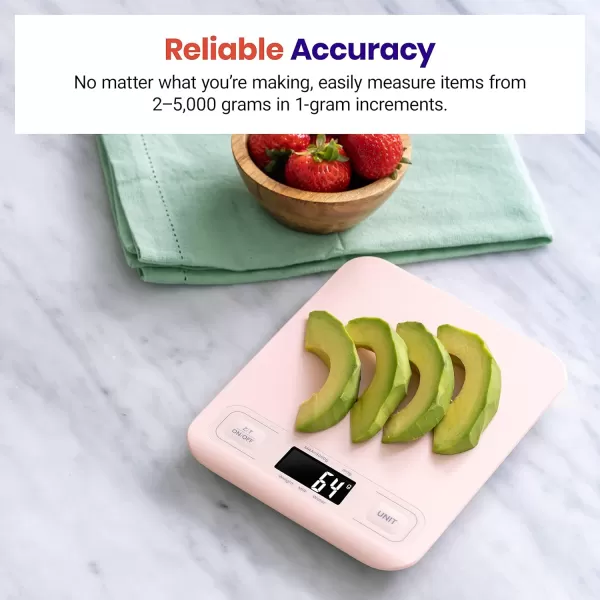 Etekcity Food Nutrition Kitchen Scale Digital Grams and Ounces for Weight Loss Baking Cooking Keto and Meal Prep Large 304 Stainless SteelMediumPink
