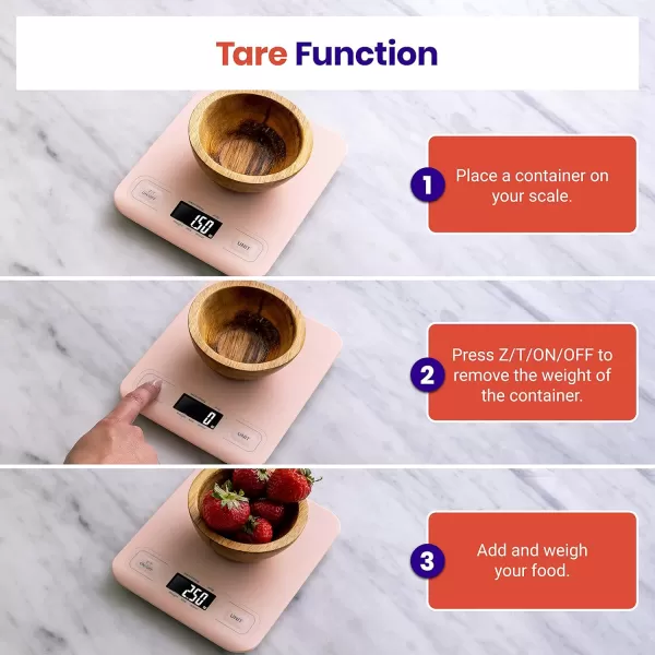 Etekcity Food Nutrition Kitchen Scale Digital Grams and Ounces for Weight Loss Baking Cooking Keto and Meal Prep Large 304 Stainless SteelMediumPink