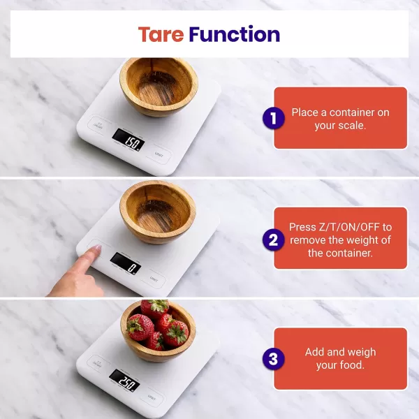 Etekcity Food Nutrition Kitchen Scale Digital Grams and Ounces for Weight Loss Baking Cooking Keto and Meal Prep Large 304 Stainless SteelMediumWhite