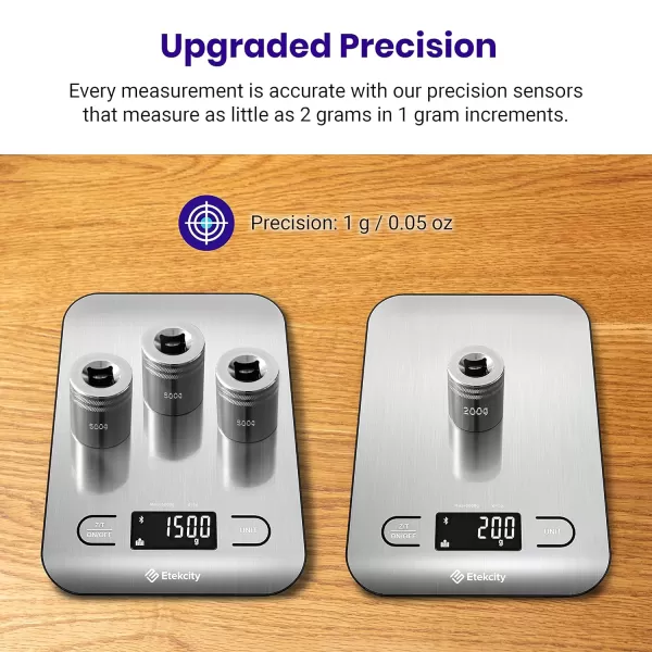 Etekcity Food Nutrition Kitchen Scale Digital Grams and Ounces for Weight Loss Baking Cooking Keto and Meal Prep Large 304 Stainless SteelStainless Steel
