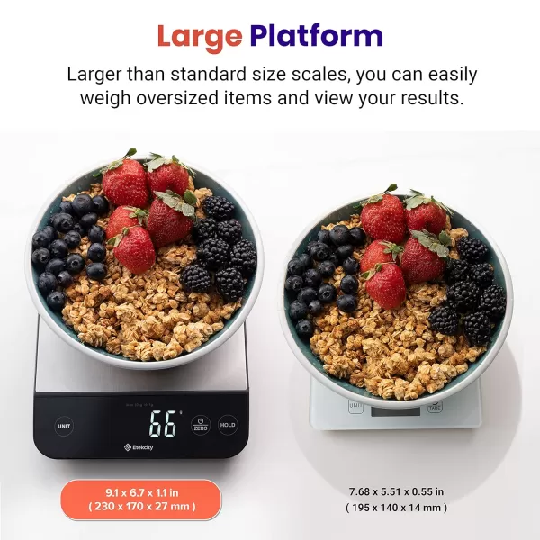 Etekcity Food Nutrition Kitchen Scale Digital Grams and Ounces for Weight Loss Baking Cooking Keto and Meal Prep Large 304 Stainless SteelStainless SteelSilver