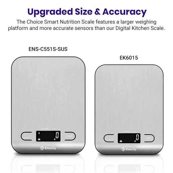 Etekcity Food Nutrition Kitchen Scale Digital Grams and Ounces for Weight Loss Baking Cooking Keto and Meal Prep Large 304 Stainless SteelStainless Steel