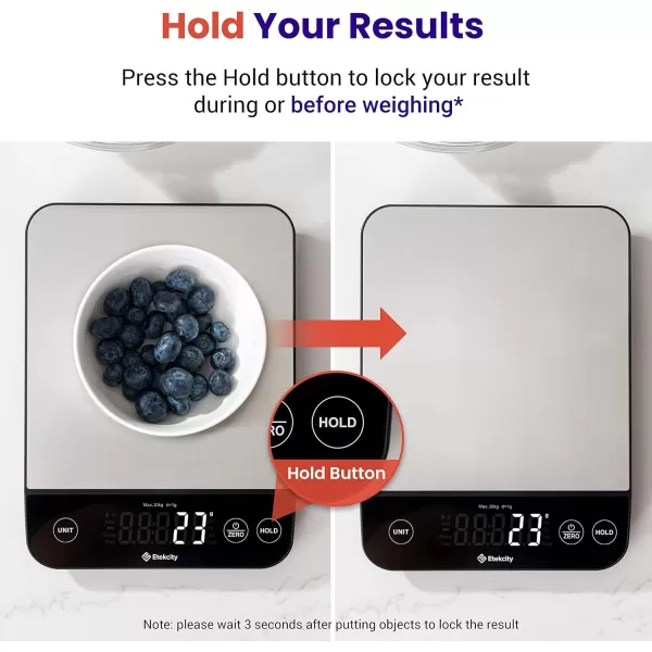 Etekcity Food Nutrition Scale Smart Food Scale for calorie count IPX6 Waterproof Rechargeable Bluetooth Ounces and Grams for Weight Loss Cooking 304 Stainless Steel Luminary 22lb