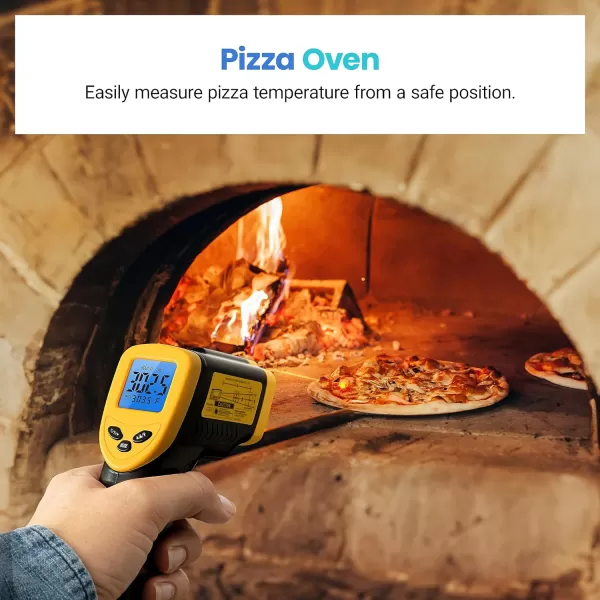 Etekcity Infrared Thermometer Laser Temperature Gun for Griddle 58F to 1130F for Food BBQ Pizza Oven Accessories Non Contact IR Heat Gun for Pool Reptile Cooking Kitchen FridgeBlack Yellow