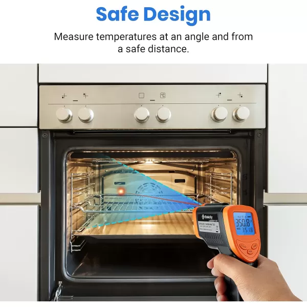 Etekcity Infrared Thermometer Laser Temperature Gun for Griddle 58F to 1130F for Food BBQ Pizza Oven Accessories Non Contact IR Heat Gun for Pool Reptile Cooking Kitchen FridgeOrange