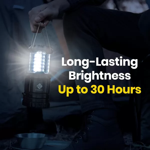 Etekcity Lantern Camping Essentials  Led Flashlight for Power Outages Battery Operated Lights for Emergency Supplies Survival Kit and Gear for Hurricane 2 Pack BlackCamping Lantern