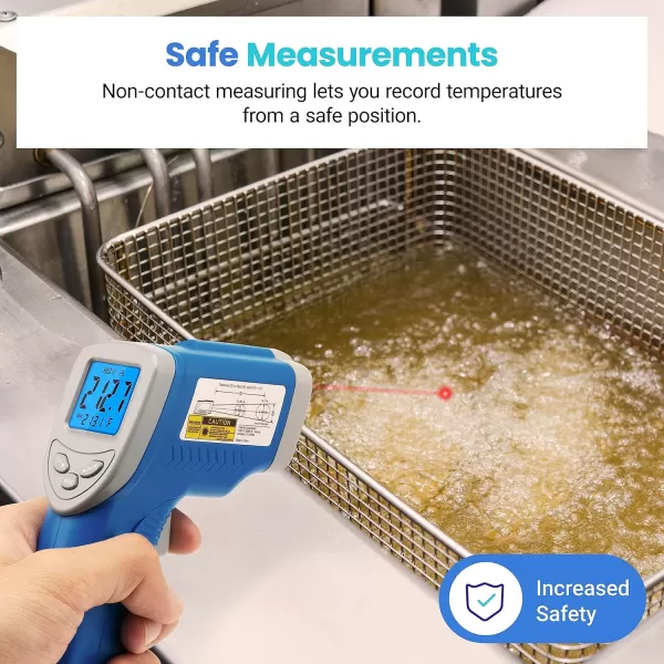 Etekcity Lasergrip 800 Temperature Gun58 to 1382 with 161 DTS Ratio High Laser Temp IR Tool for Cooking Grill Pizza Oven Griddle Engine HVAC Not for Human Light YellowBlue
