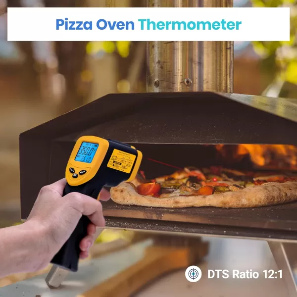 Etekcity Lasergrip 800 Temperature Gun58 to 1382 with 161 DTS Ratio High Laser Temp IR Tool for Cooking Grill Pizza Oven Griddle Engine HVAC Not for Human Light YellowBlack Yellow