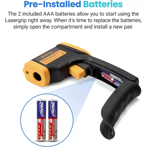 Etekcity Lasergrip 800 Temperature Gun58 to 1382 with 161 DTS Ratio High Laser Temp IR Tool for Cooking Grill Pizza Oven Griddle Engine HVAC Not for Human Light YellowBlack Yellow