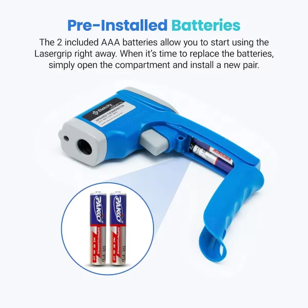 Etekcity Lasergrip 800 Temperature Gun58 to 1382 with 161 DTS Ratio High Laser Temp IR Tool for Cooking Grill Pizza Oven Griddle Engine HVAC Not for Human Light YellowBlue