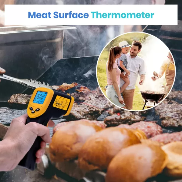Etekcity Lasergrip 800 Temperature Gun58 to 1382 with 161 DTS Ratio High Laser Temp IR Tool for Cooking Grill Pizza Oven Griddle Engine HVAC Not for Human Light YellowBlack Yellow
