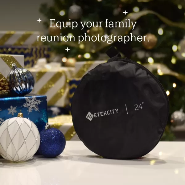 Etekcity Reflector Photography 43quot 110cm 5in1 Light Reflectors for Photography MultiDisc Photo Reflector Collapsible with Bag  Translucent Silver Gold White and Black24 Inch