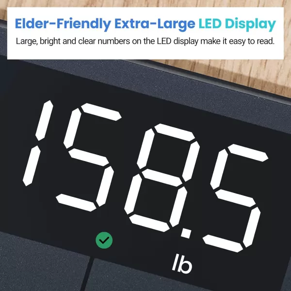 Etekcity Scale for Body Weight Digital Bathroom Scales for People Most Accurate to 005lb Bright LED Display ampamp Large Clear Numbers Upgraded Quality for the Elderly Safe Home Use 400 lbsGreyblue
