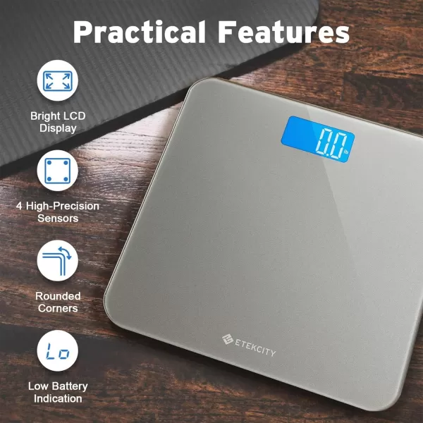 Etekcity Scale for Body Weight Digital Bathroom Weighing Machine for People Large and EasytoRead Backlight Display Accurate with High Precision Measurements Durable Tempered Glass 400 lbs