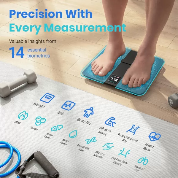 Etekcity Smart Scale for Body Weight Fat FSA HSA Eligible Digital Bathroom Weighing Machine for Accurate BMI Muscle Mass Composition Home Use Apple Health Compatible Fitness Equipment
