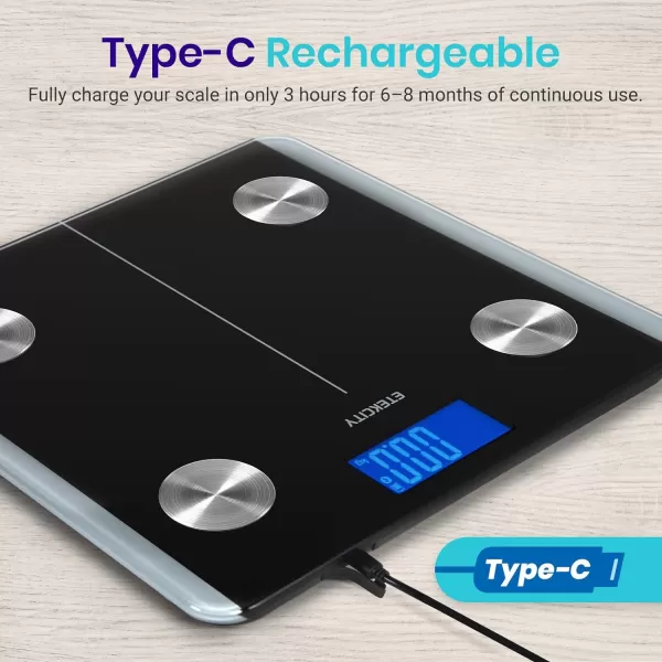 Etekcity Smart Scale for Body Weight and Fat Percentage Digital Bathroom Accurate Weighing Machine for Peoples BMI Muscle Bluetooth Electronic Body Composition Monitor Syncs with App 400lb WhiteBlack