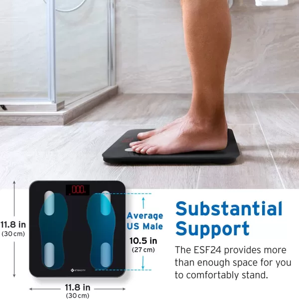Etekcity Smart Scale for Body Weight and Fat Percentage Digital Bathroom Accurate Weighing Machine for Peoples BMI Muscle Bluetooth Electronic Body Composition Monitor Syncs with App 400lb WhiteClassicBlack