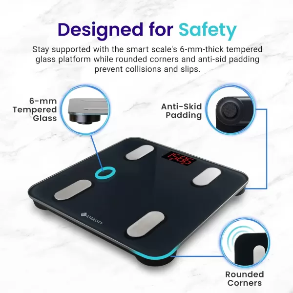 Etekcity Smart Scale for Body Weight and Fat Percentage Digital Bathroom Accurate Weighing Machine for Peoples BMI Muscle Bluetooth Electronic Body Composition Monitor Syncs with App 400lb WhiteDeepBlack