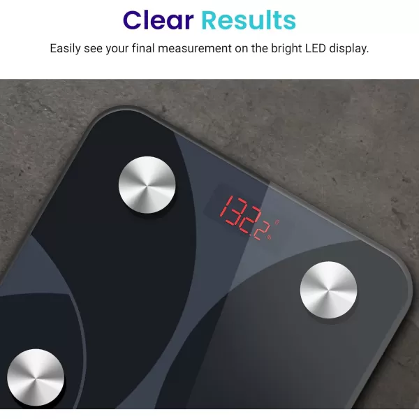 Etekcity Smart Scale for Body Weight and Fat Percentage Digital Bathroom Accurate Weighing Machine for Peoples BMI Muscle Bluetooth Electronic Body Composition Monitor Syncs with App 400lb WhiteSmartBlack