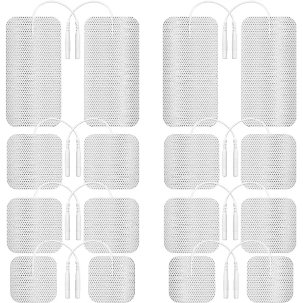 Etekcity TENS Unit Replacement Pads Electrodes for Back Pain Relief SelfAdhesive ampamp Gel Free for Electrotherapy White Pack of 16