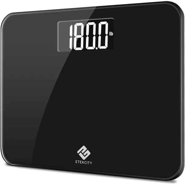 Etekcity Bathroom Scale for Body Weight Digital Weighing Machine for People Accurate ampamp Large LCD Backlight Display 6mm Tempered Glass 400 lbsLargerBlack