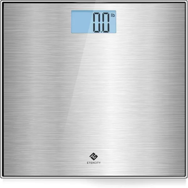 Etekcity Bathroom Scale for Body Weight Digital Weighing Machine for People Accurate ampamp Large LCD Backlight Display 6mm Tempered Glass 400 lbsStainless SteelGrey