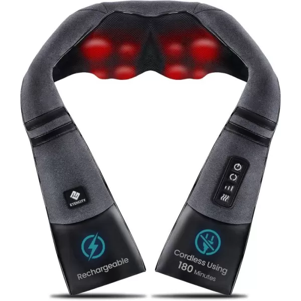 Etekcity Cordless Neck Massager for Pain Relief Deep Tissue Shiatsu Low Back Massager with Heat Wireless Electric Shoulder Massager Best Gifts for MenWomenMom ampamp Dad Kneading Leg Massage Pillow