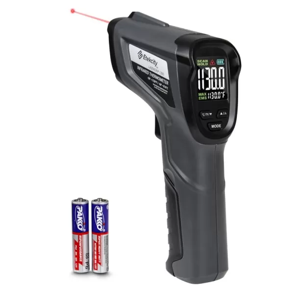Etekcity Infrared Thermometer Laser Temperature Gun 58F 1130F Digital Laser IR Temp Heat Gun for Pool Fridge Engine HVAC Kitchen Cooking Accessories for Pizza Oven Griddle MeatBlack