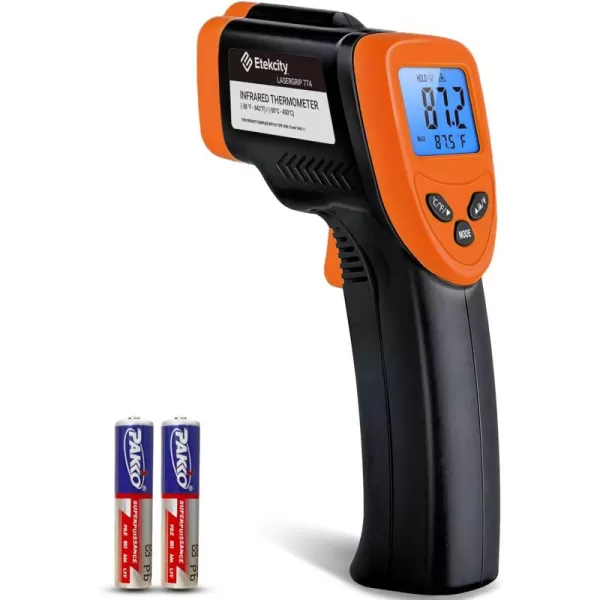 Etekcity Lasergrip 800 Temperature Gun58 to 1382 with 161 DTS Ratio High Laser Temp IR Tool for Cooking Grill Pizza Oven Griddle Engine HVAC Not for Human Light YellowOrange
