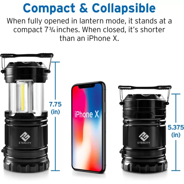 Etekcity LED Camping Lantern for Emergency Light Hurricane Supplies Lanterns for Survival Kits Power Outages  Battery Powered Operated Lanterns Lamp Camping Gear Accessories  2 Pack