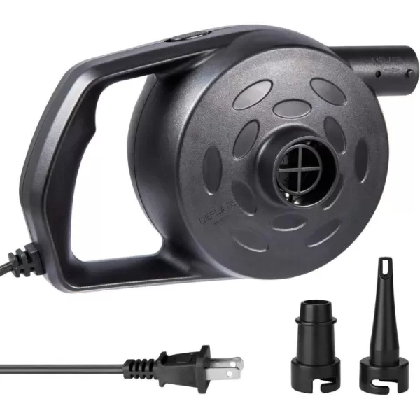 Etekcity Air Pump for Inflatables Portable Electric Air Mattress Pump QuickFill Perfect InflatorDeflator Pump for Couch Pool Floats Blow up Pool Raft Bed Boat Toy with Nozzles 110120V BlackDark Black