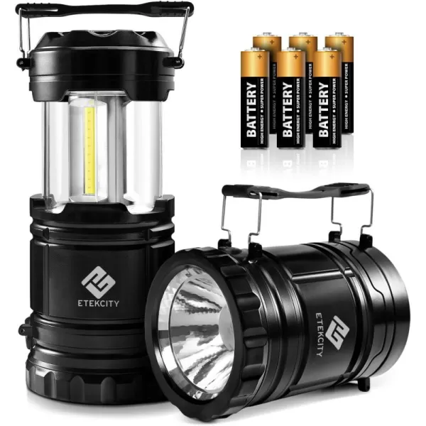 Etekcity LED Camping Lantern for Emergency Light Hurricane Supplies Lanterns for Survival Kits Power Outages  Battery Powered Operated Lanterns Lamp Camping Gear Accessories  2 Pack