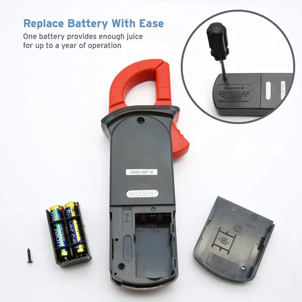 Etekcity Digital Clamp Meter Multimeter AC Current and ACDC Voltage Tester with Amp Volt Ohm Continuity Diode and Resistance Test AutoRanging Red MSRC600Red