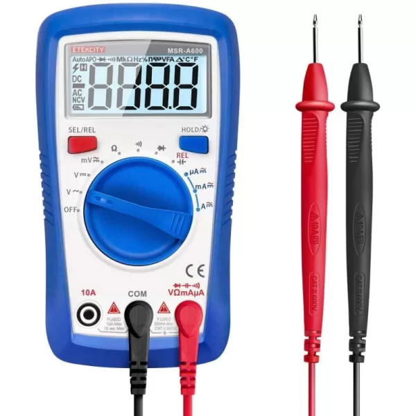 Etekcity Digital Clamp Meter Multimeter AC Current and ACDC Voltage Tester with Amp Volt Ohm Continuity Diode and Resistance Test AutoRanging Red MSRC600Blue