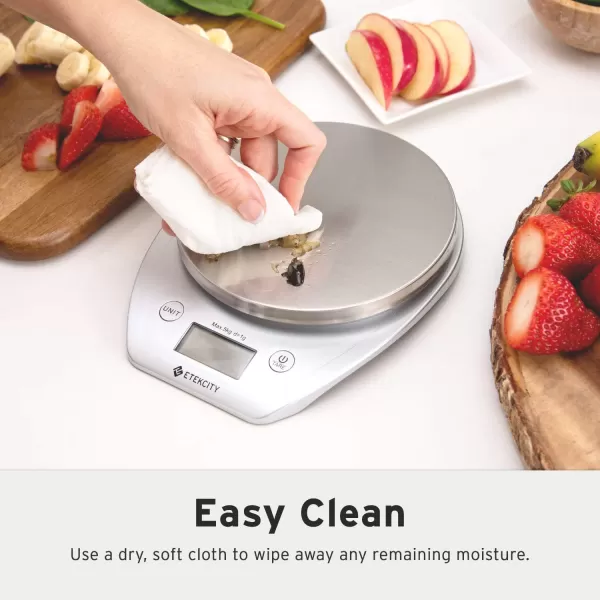 Etekcity Food Kitchen Scale Bowl Digital Ounces and Grams for Cooking Baking Meal Prep Dieting and Weight Loss 11lb5kg Silver